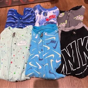 Nike Kids One Piece Footies - Blue, Black, Green, Gray